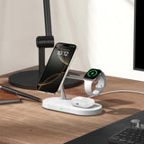 Tech-Protect A12 3in1 MagSafe induktiv oplader til smartphone/hovedtelefon/smartwatch - hvid