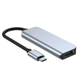 HUB Tech-Protect V2 4in1 USB-C - USB-A 3.0 / USB-A 2.0 / USB-C / HDMI - grå