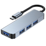 HUB Tech-Protect V1 4in1 USB-C - 3x USB-A 2.0 / USB-A 3.0 - grå