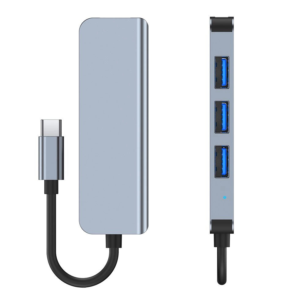 HUB Tech-Protect V1 4in1 USB-C - 3x USB-A 2.0 / USB-A 3.0 - grå