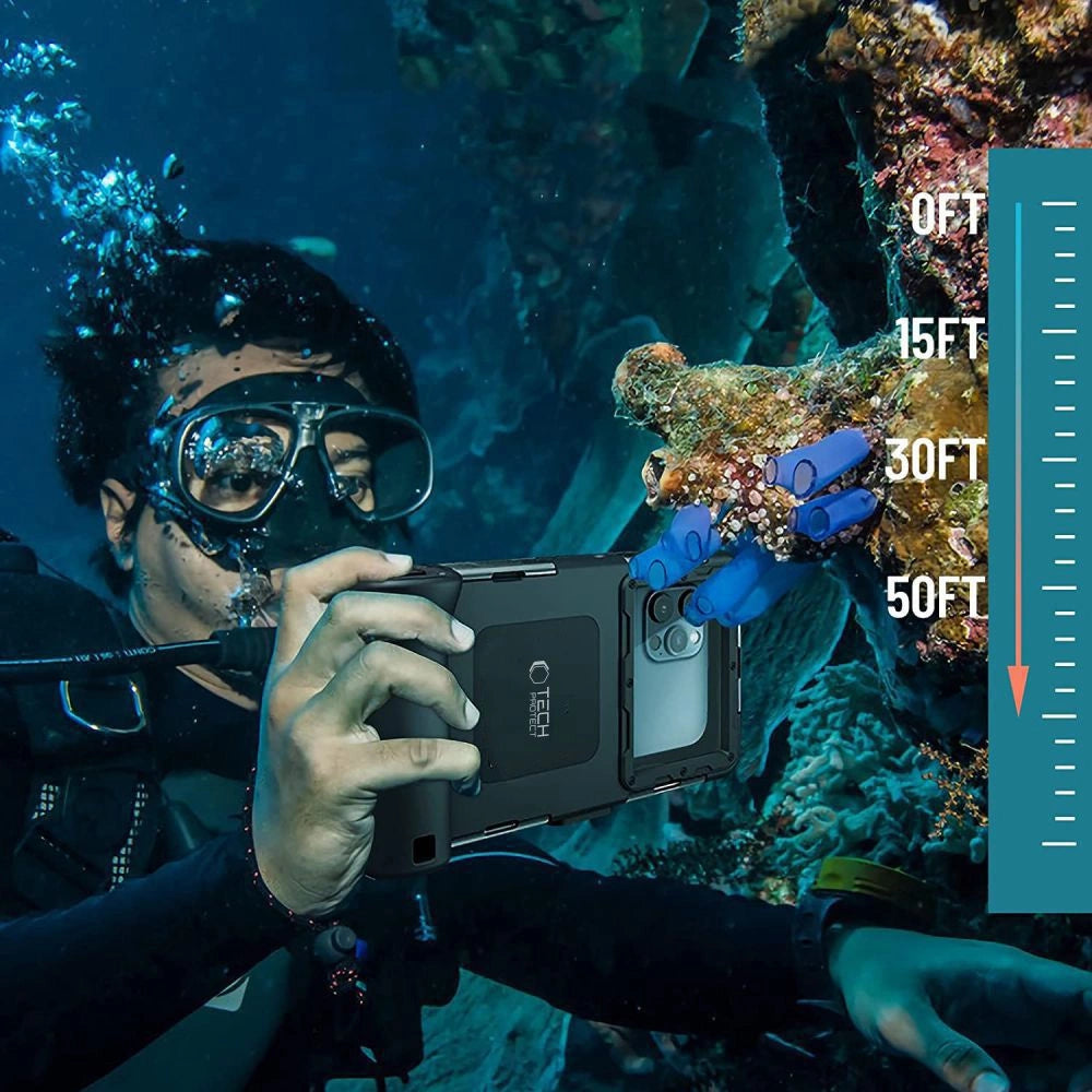 Tech-Protect Waterproof Case IPX8 til 4.7-6.7" Smartphones - sort