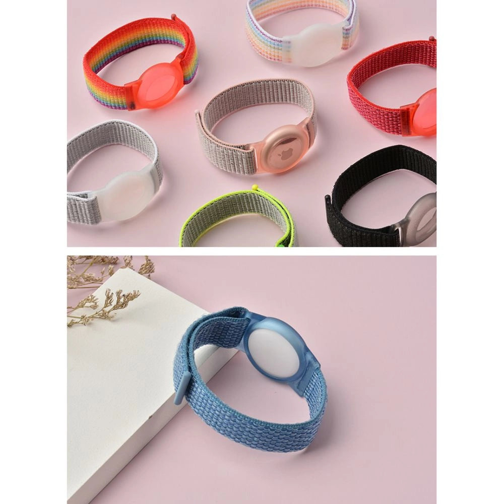 Tech-Protect Nylon Strap for børn til Apple AirTag - Pink