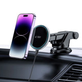 Tech-Protect A2-biltelefonholder med MagSafe 15W induktiv oplader til cockpit - sort