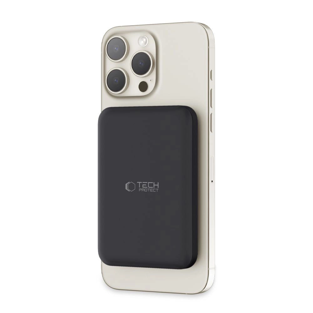 Tech-Protect LifeMag PB10 Powerbank med MagSafe 5000mAh 15W USB-C-port - sort + USB-C-kabel