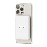 Tech-Protect LifeMag PB10 Powerbank med MagSafe 5000mAh 15W USB-C-port - hvid + USB-C-kabel