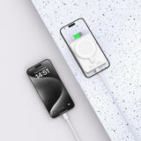 Tech-Protect LifeMag PB10 Powerbank med MagSafe 5000mAh 15W USB-C-port - hvid + USB-C-kabel