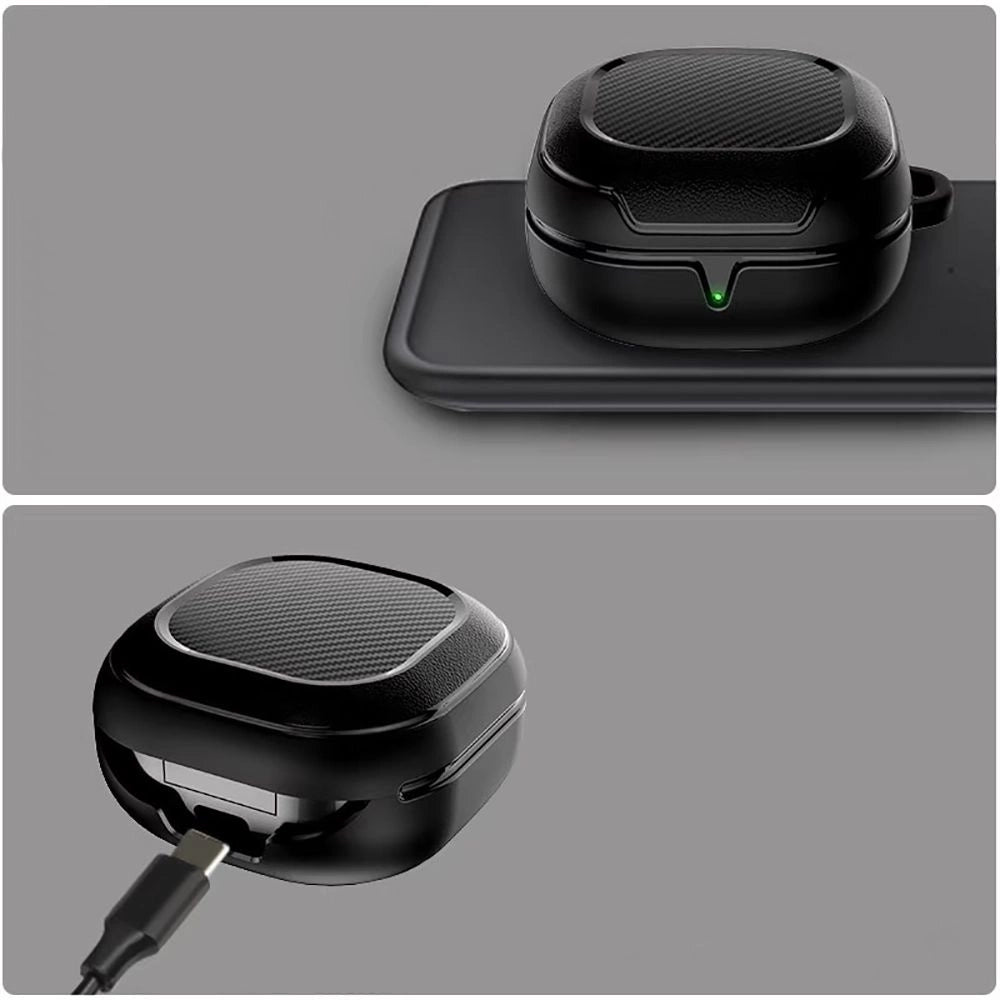 Tech-Protect Rough Carbon Case til Samsung Galaxy Buds FE / 2 Pro / 2 / Live / Pro - sort