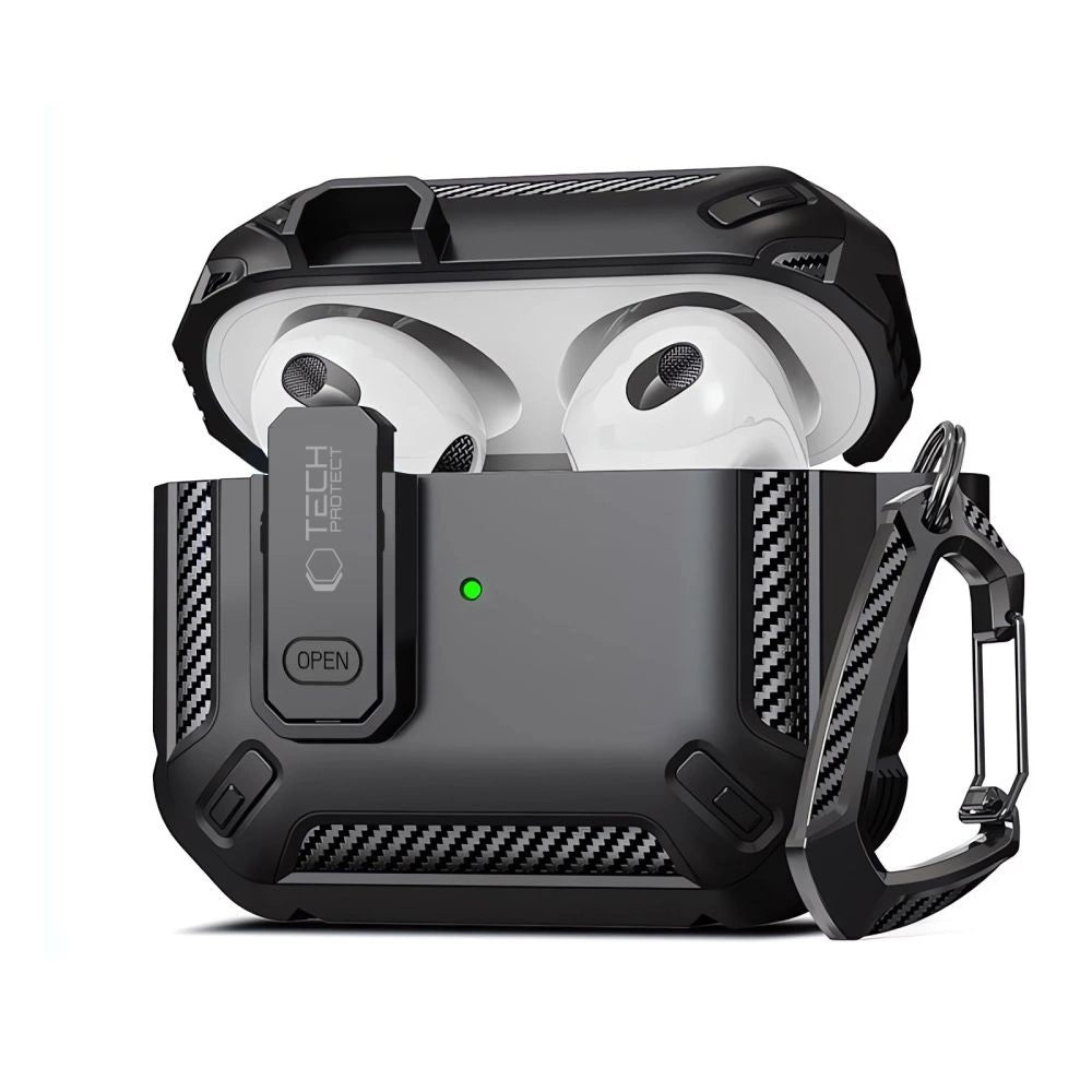 Tech-Protect X-Carbo Case til AirPods Pro 1 / 2 - sort