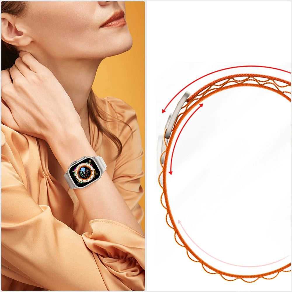 Tech-Protect Nylon Pro Strap til Apple Watch 4 / 5 / 6 / 7 / 8 / 9 / SE / Ultra 1 / 2 (42/44/45/49 mm) - Orange