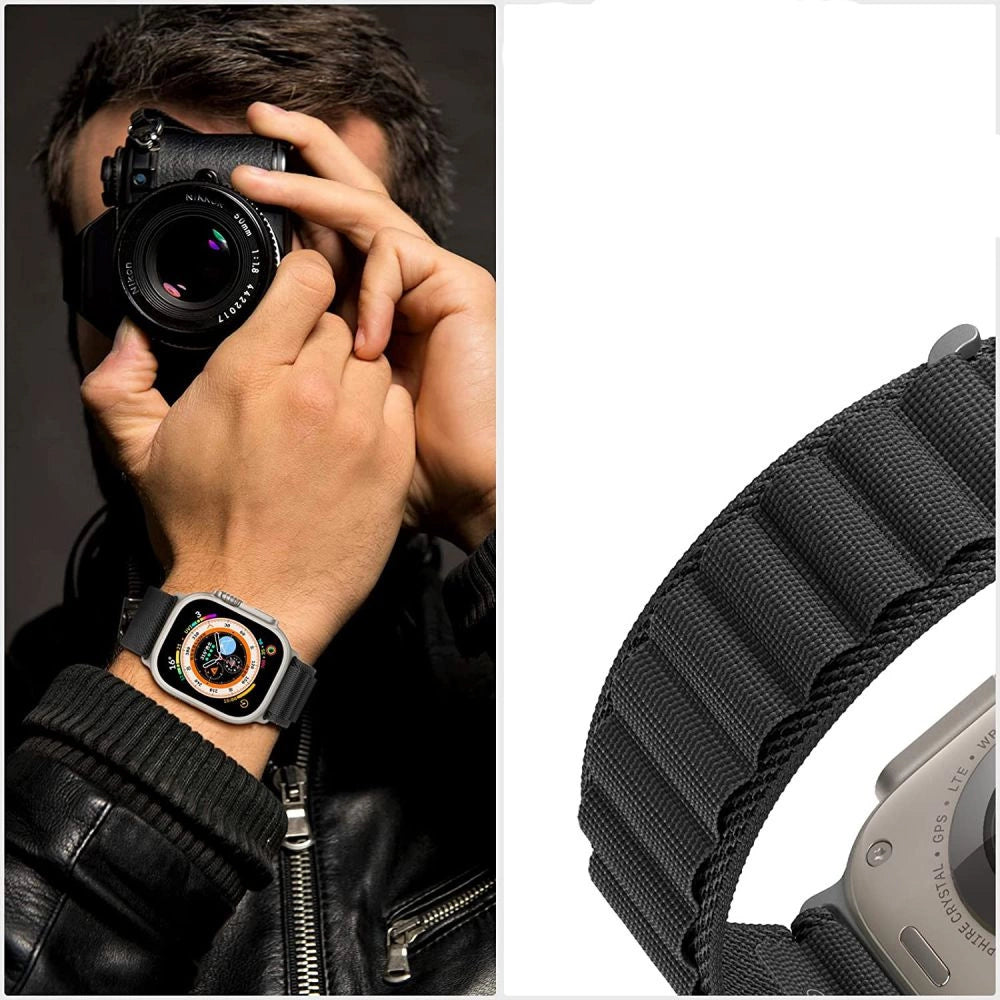 Tech-Protect Nylon Pro Strap til Apple Watch 4 / 5 / 6 / 7 / 8 / 9 / SE / Ultra 1 / 2 (42/44/45/49 mm) - mørkegrøn