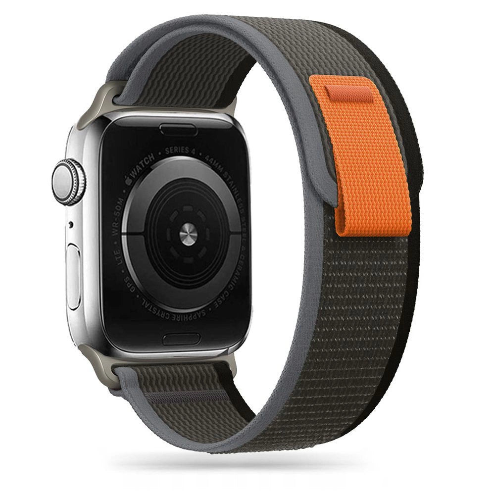 Tech-Protect Nylon Strap til Apple Watch 4/5/6/7/8/9/SE/Ultra 1/2 (42/44/45/49 mm) - sort og orange