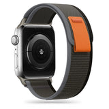 Tech-Protect Nylon Strap til Apple Watch 4/5/6/7/8/9/SE/Ultra 1/2 (42/44/45/49 mm) - sort og orange