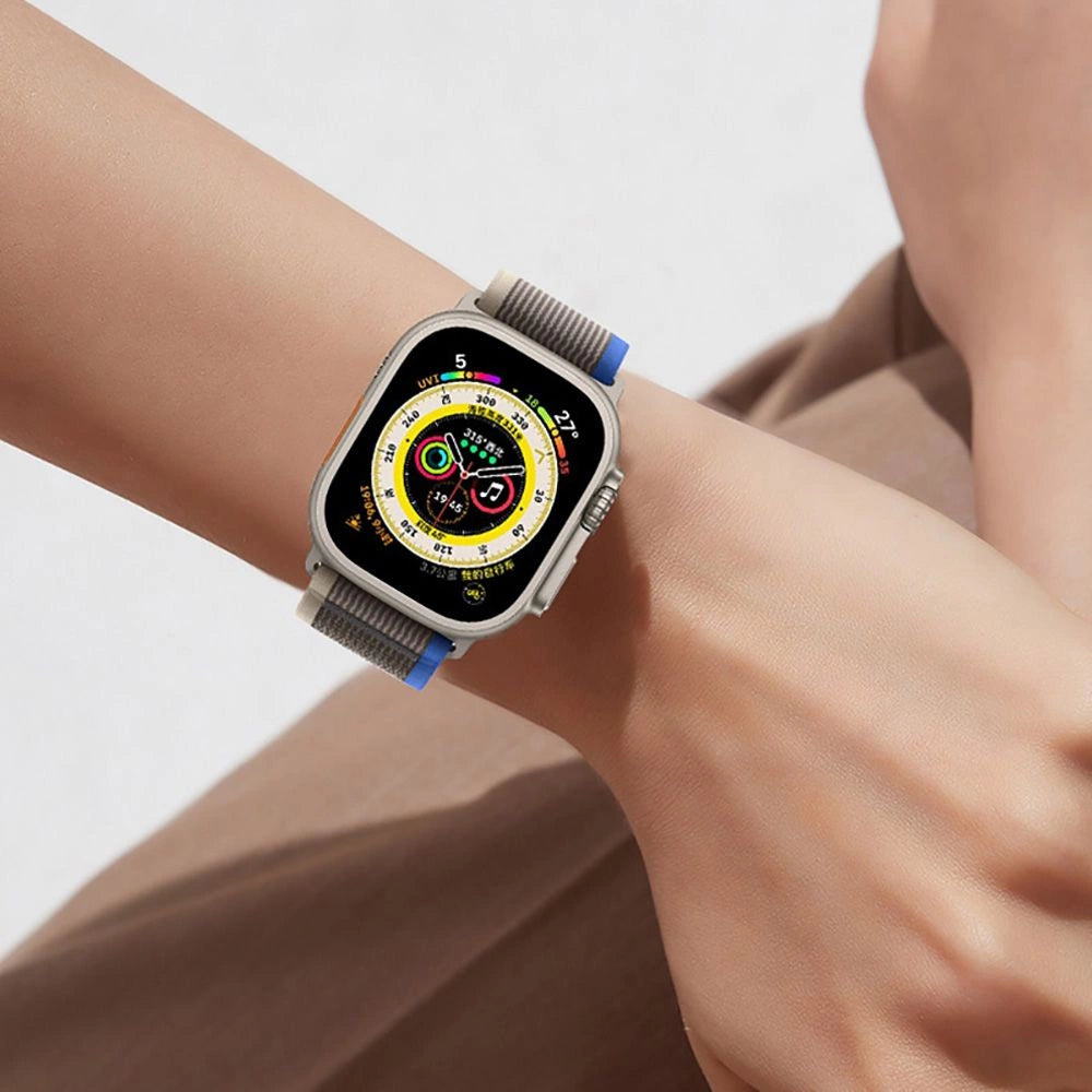 Tech-Protect Nylon Strap til Apple Watch 4/5/6/7/8/9/SE/Ultra 1/2 (42/44/45/49 mm) - sort og orange