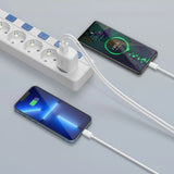 Tech-Protect C20W USB-C PD 20W / USB-A QC 3.0 oplader med USB-C / Lightning Cable - hvid