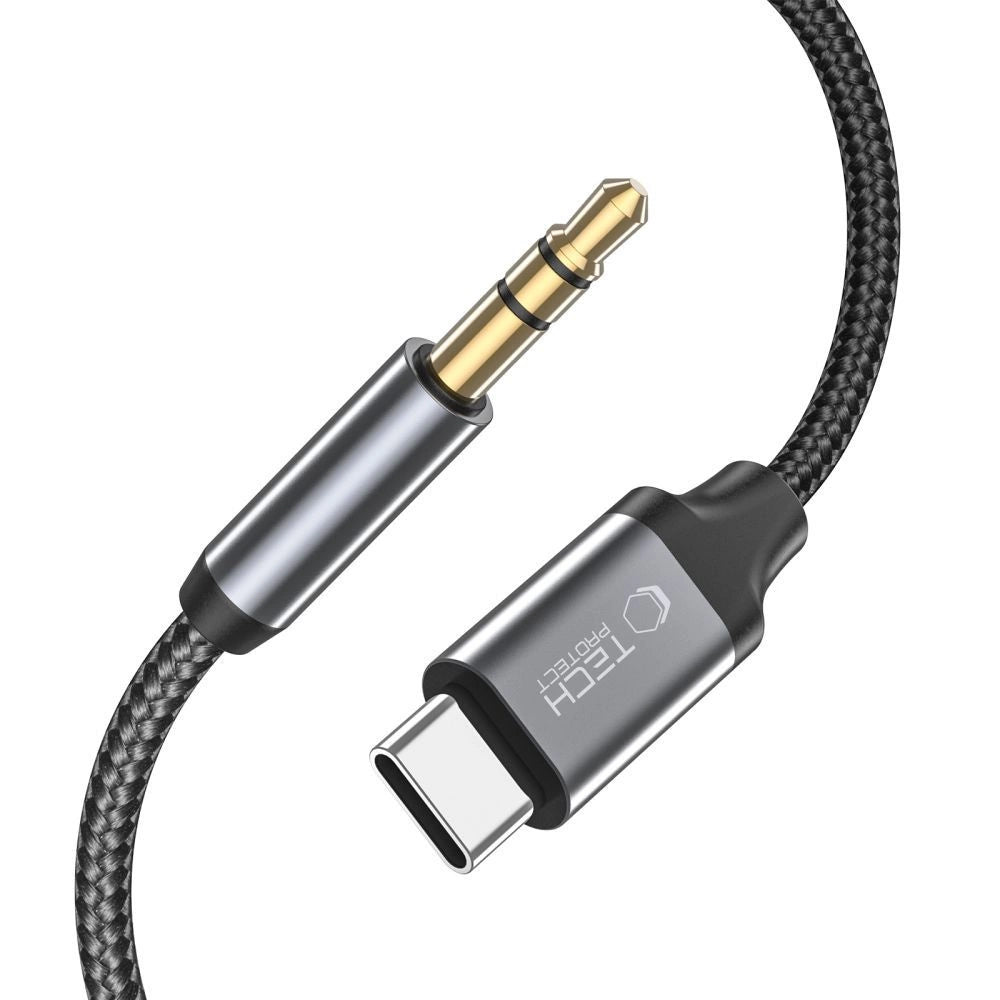Tech-Protect UltraBoost audio USB-C / 3,5 mm mini jack kabel 1 m - sort