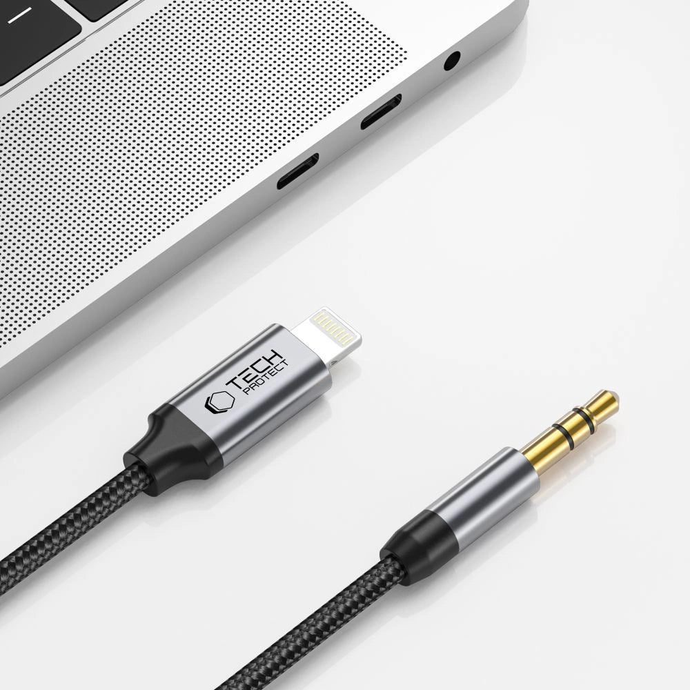 Tech-Protect UltraBoost audio Lightning / mini jack 3,5 mm kabel 1m - sort