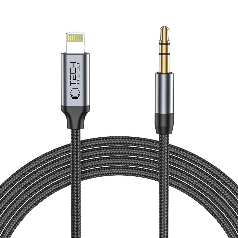 Tech-Protect UltraBoost audio Lightning / mini jack 3,5 mm kabel 1m - sort