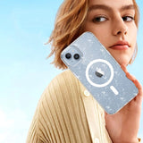 Tech-Protect FlexAir Hybrid MagSafe iPhone 13/14 Case - Clear Glitter