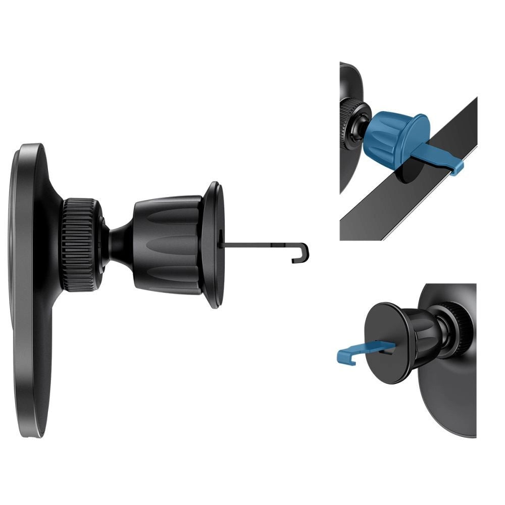 Tech-Protect MM15W-V1 Biltelefonholder med MagSafe 15W trådløs oplader til cockpit/luftventil - sort
