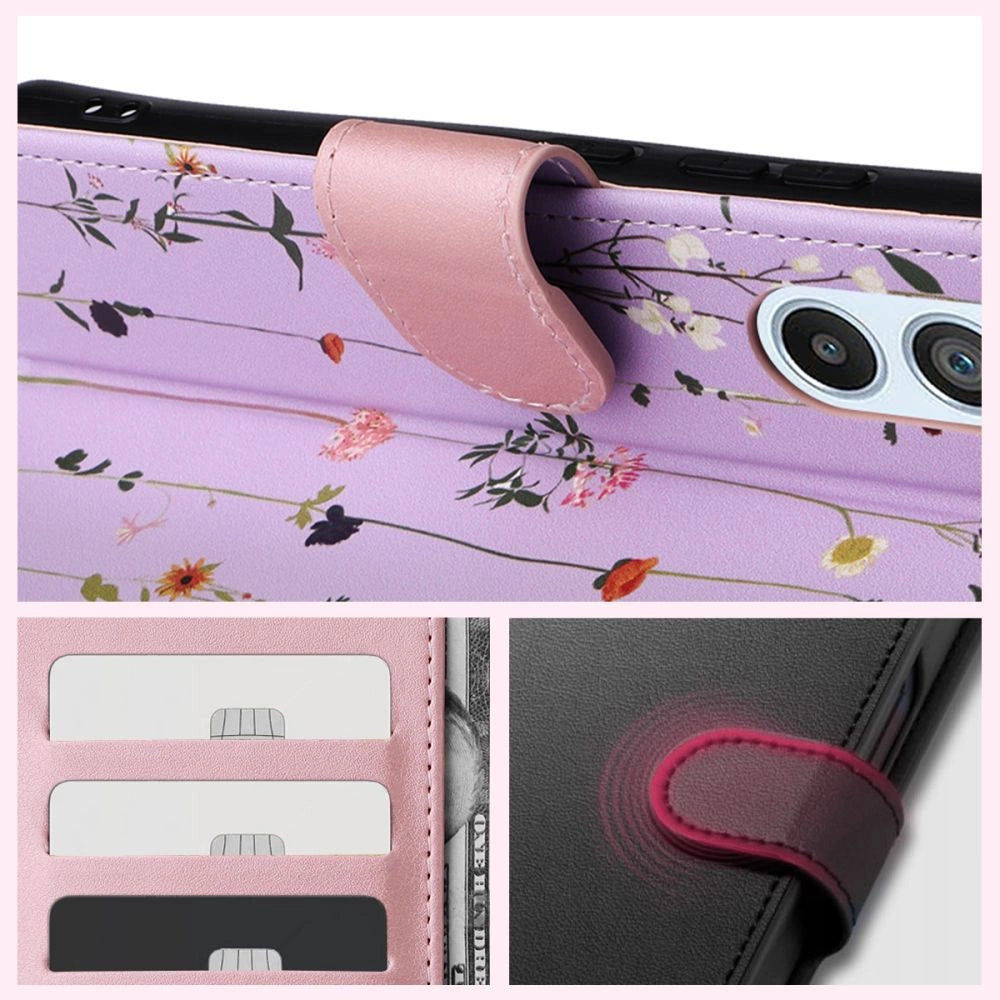 Tech-Protect Wallet Case til Samsung Galaxy A54 5G - Purple Flowers