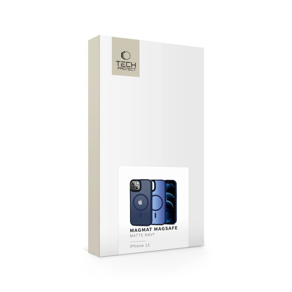 Tech-Protect MagMat MagSafe iPhone 13 Case - Matte Navy Blue