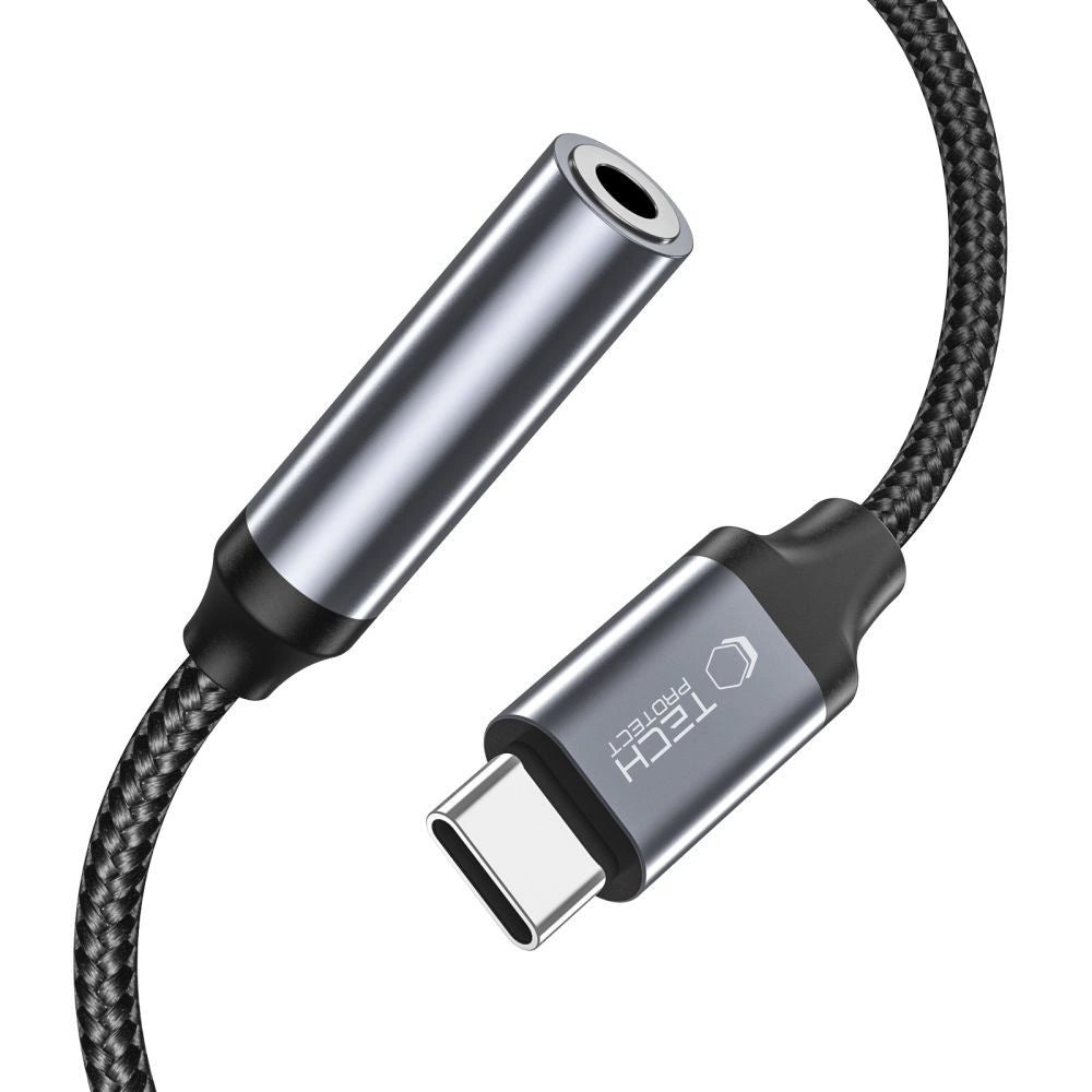 Tech-Protect UltraBoost USB-C / 3,5 mm mini jack adapter - sort