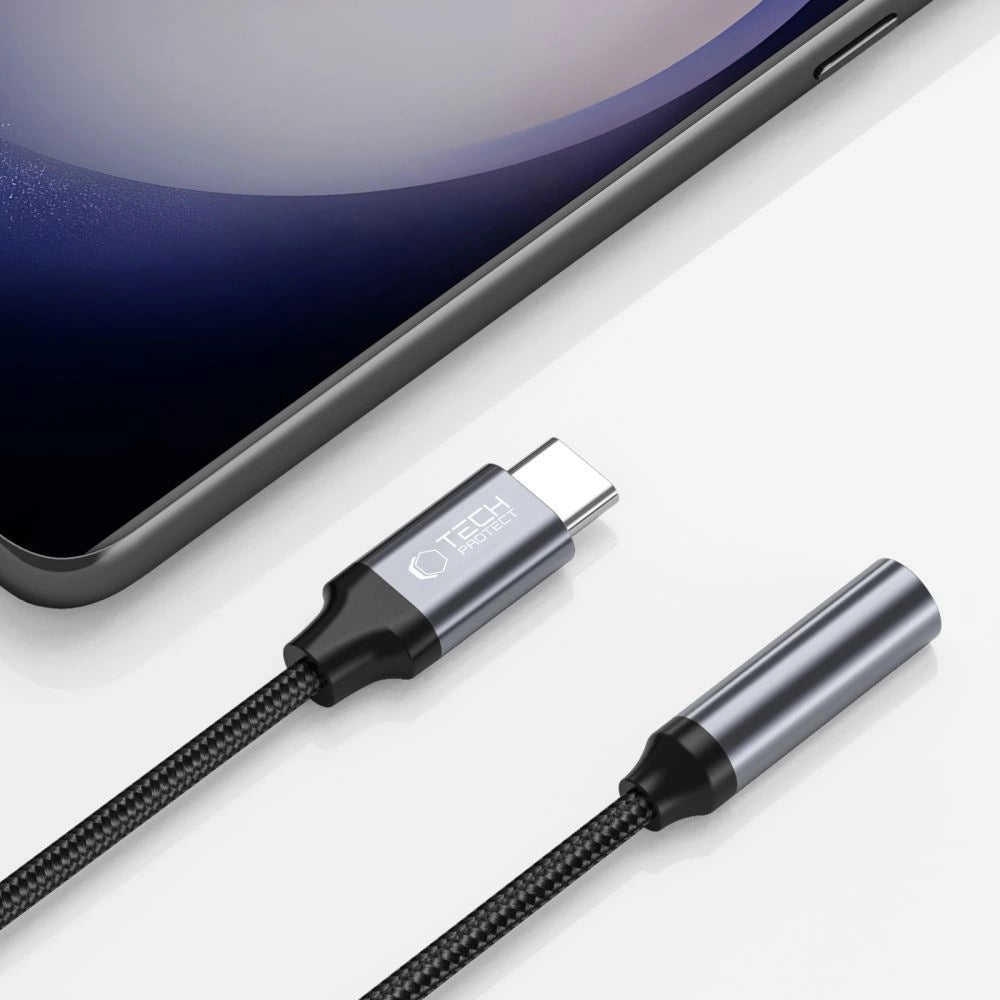 Tech-Protect UltraBoost USB-C / 3,5 mm mini jack adapter - sort