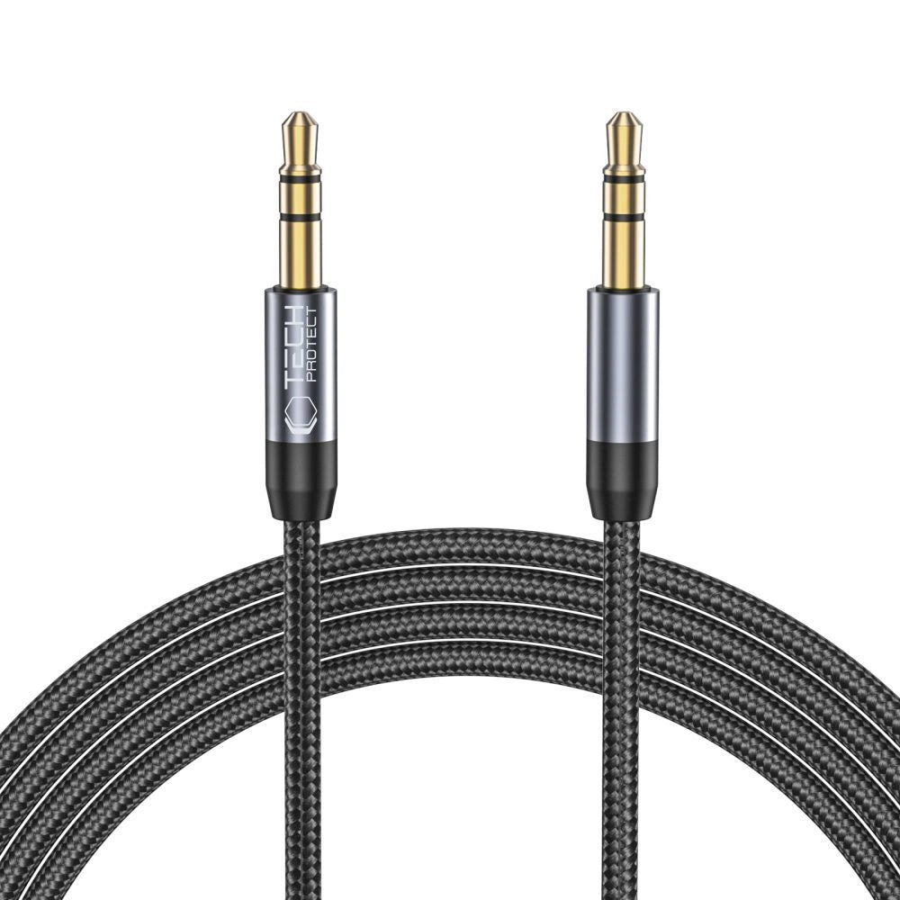 Tech-Protect UltraBoost kabel 3,5 mm mini jack / 3,5 mm mini jack 1,5 m - sort