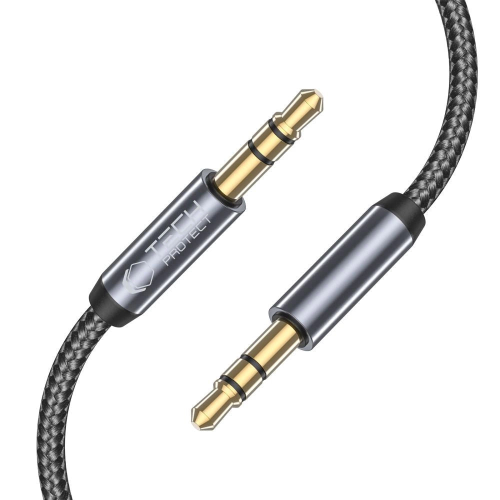 Tech-Protect UltraBoost kabel 3,5 mm mini jack / 3,5 mm mini jack 1,5 m - sort