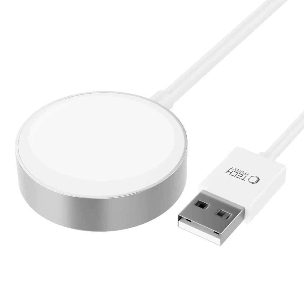 Tech-Protect UltraBoost magnetisk induktiv oplader med USB-A-stik til Apple Watch 1,2 m - hvid