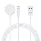 Tech-Protect UltraBoost 2in1 Magnetisk oplader med USB-C / Lightning Kabler til Apple Watch 1,5 m - Hvid