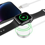 Tech-Protect UltraBoost 2in1 Magnetisk oplader med USB-C / Lightning Kabler til Apple Watch 1,5 m - Hvid