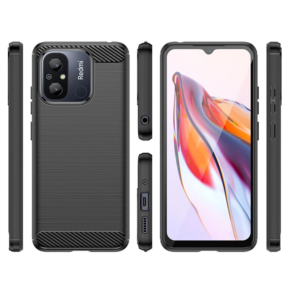 Tech-Protect TPUCarbon-hylster til Xiaomi Redmi 12C - sort