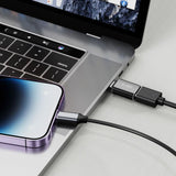 Tech-Protect UltraBoost USB-C (mandlig) / USB-A (kvindelig) OTG-adapter - sort