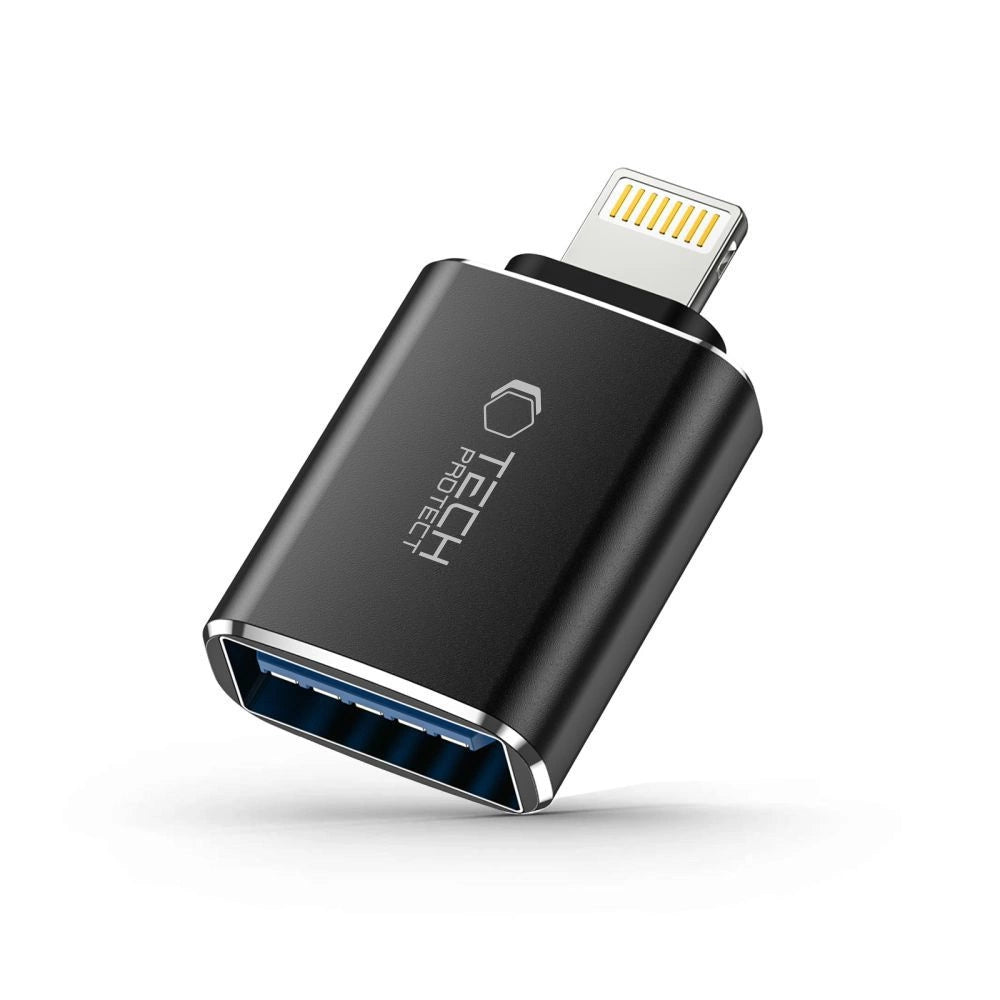 Tech-Protect UltraBoost Lightning (mandlig) / USB-A (kvindelig) OTG-adapter - sort