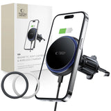 Tech-Protect MM15W-V4 biltelefonholder med MagSafe 15W induktiv oplader til luftventil - sort