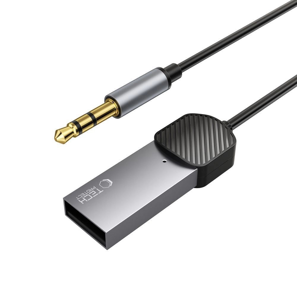 Tech-Protect UltraBoost lydadapter mini jack 3,5 mm (mand) / Bluetooth - grå