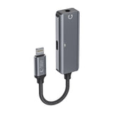 Tech-Protect UltraBoost lydadapter Lightning (mand) / mini jack 3,5 mm (kvinde) - Lightning (kvinde) - sort
