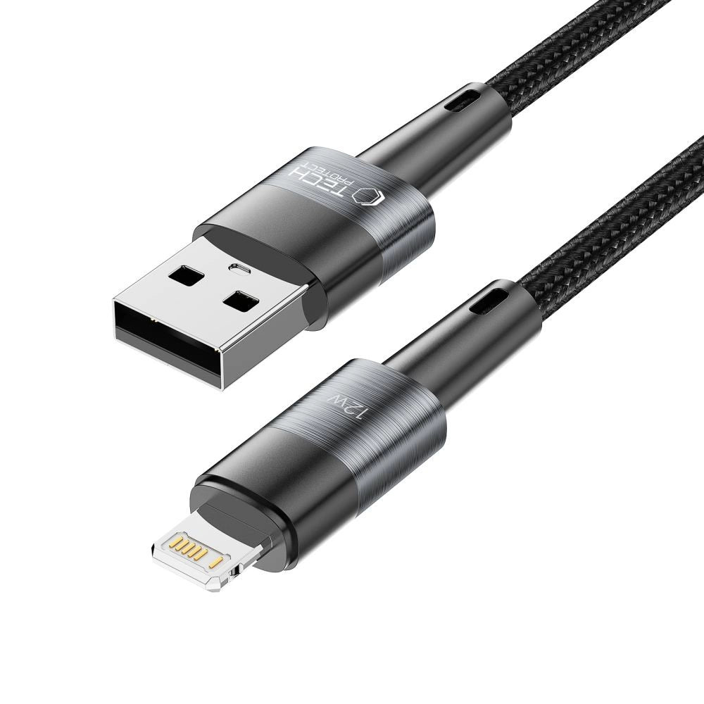Tech-Protect UltraBoost Lightning / Lightning kabel 12W 2,4A 0,25m - grå