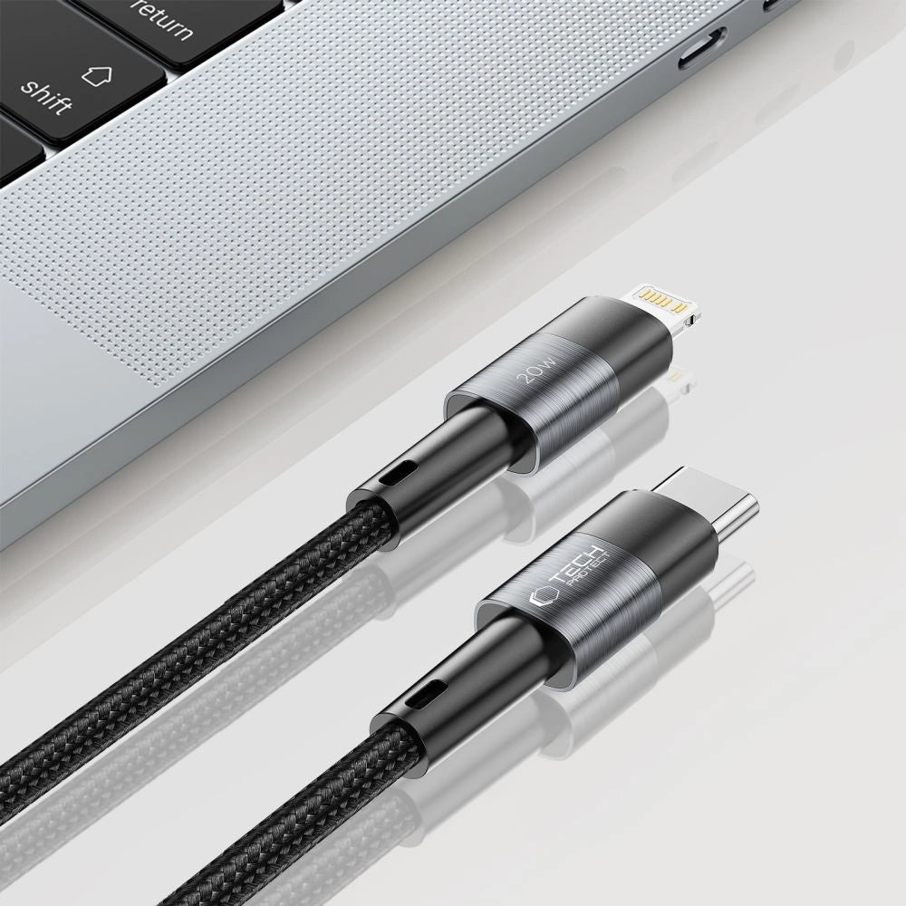 Tech-Protect UltraBoost Lightning / USB-C PD 20W 3A 2m kabel - grå