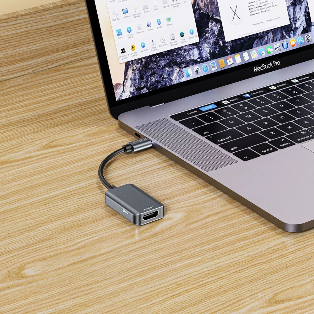 Tech-Protect UltraBoost USB-C (mandlig) / HDMI (kvindelig) 4K 60Hz Adapter - sort