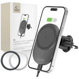 Tech-Protect MM15W-V1 biltelefonholder med MagSafe 15W induktiv oplader til luftventilation - sort