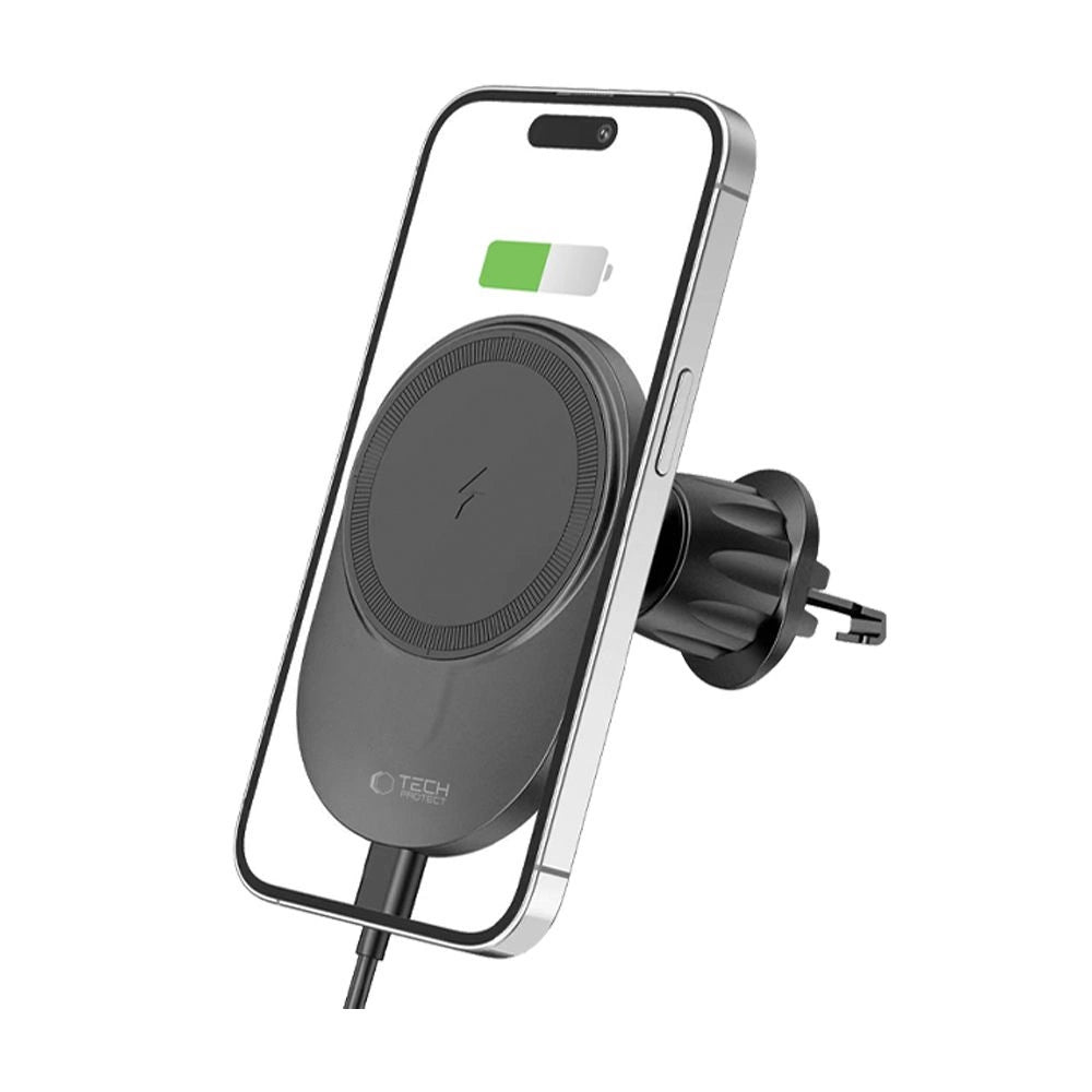 Tech-Protect MM15W-V1 biltelefonholder med MagSafe 15W induktiv oplader til luftventilation - sort