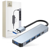 HUB Tech-Protect V0 5in1 USB-A - USB-A 3.0 / 3x USB-A 2.0 / USB-C - grå
