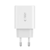 Tech-Protect NC30W oplader 2x USB-C PD 30W / USB-A QC 3.0 - hvid
