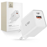Tech-Protect NC30W USB-C PD 30W / USB-A QC 3.0 oplader - hvid