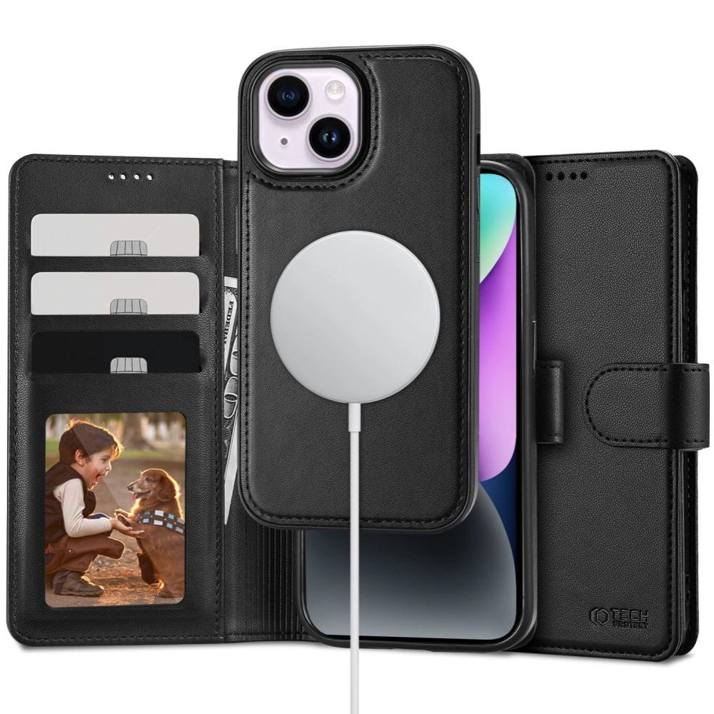 Tech-Protect Wallet MagSafe-kasse til iPhone 15 - sort