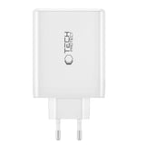Tech-Protect NC100W-GAN oplader GaN 3x USB-C PD 100W / USB-A QC 3.0 - hvid