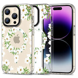Tech-Protect MagMood MagSafe-fodral til iPhone 15 Pro - hvide daisies