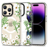 Tech-Protect MagMood MagSafe iPhone 15 Pro Max Case - Gæseblomster med blade